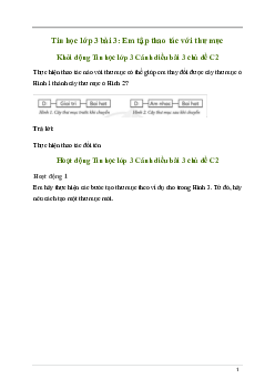 Giải Tin học lớp 3 Bài 3: Em tập thao tác với thư mục | Cánh diều