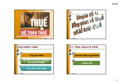 Chương 1 Tổng quan về thuế và kế toán thuế môn kế toán thuế | Học viện Ngân hàng