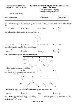 Đề thi thử Toán tốt nghiệp THPT 2024 lần 2 cụm các trường THPT – Hải Dương