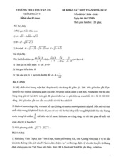 Đề khảo sát Toán 9 tháng 12 năm 2024 – 2025 trường THCS Chu Văn An – Hà Nội