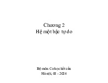 Bài giảng Chương 2: Hệ một bậc tự do môn Cơ học kết cấu | Trường Đại học Xây Dựng Hà Nội