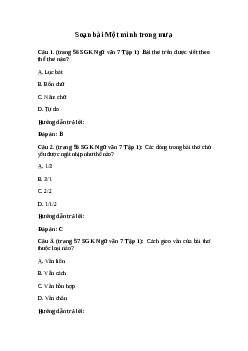 Soạn bài Tự đánh giá: Một mình trong mưa | Ngữ văn 7 sách Cánh diều