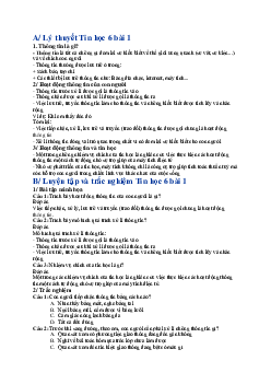 Lý thuyết và bài tập luyện tập Tin học 6 bài 1: Thông tin và tin học | Chân trời sáng tạo