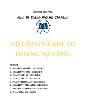 Tiểu luận Nợ công và khủng hoảng nợ công môn Tài chính công | Đại học Kinh tế Thành phố Hồ Chí Minh