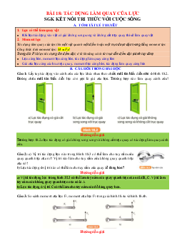 Chuyên đề KHTN 8 Kết nối tri thức bài 18 Tác dụng làm quay của lực