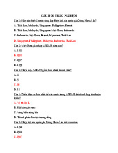 Câu hỏi trắc nghiệm về ASEAN – Ôn tập Kiến thức Cơ bản