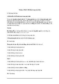 Giải Tin học 6 Bài 5: Dữ liệu trong máy tính | Cánh diều