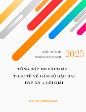 Tổng hợp 100 bài toán thực tế về hàm số bậc hai