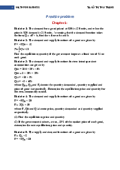 Practice to prepare for midterm exam - Math for business | Trường Đại học Quốc tế, Đại học Quốc gia Thành phố HCM