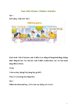 Giải Tiếng Anh lớp 4 Starter: Outdoor Activities | Global Success