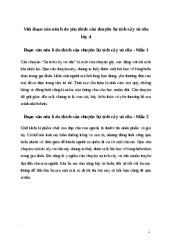 Văn mẫu Viết đoạn văn nêu lí do yêu thích câu chuyện Sự tích cây vú sữa | Kết nối tri thức