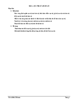 Bài giảng cực trị của hàm số Toán 12