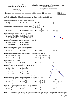Đề học kì 2 Toán 8 năm 2022 – 2023 trường THCS An Thắng – Hải Phòng