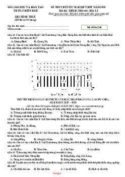 Đề thi thử THPT Quốc gia năm 2023 môn Địa Lí của Sở GD&ĐT Thừa Thiên Huế (có đáp án)