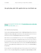 Giải pháp phát triển nguồn nhân lực trong Khách sạn môn Chuyên đề tốt nghiệp chuyên ngành Quản trị kinh doanh| Trường Đại Học Tây Nguyên