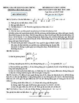 Đề khảo sát Toán 9 năm học 2019 – 2020 trường THCS Ngô Gia Tự – Hà Nội
