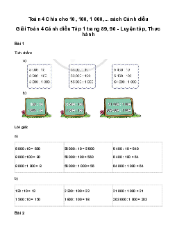 Giải Toán lớp 4 Bài 39: Chia cho 10, 100, 1 000 | Cánh diều