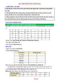 Phương pháp giải Bài 2: Biểu diễn dữ liệu trên bảng Toán 6 Chân trời sáng tạo