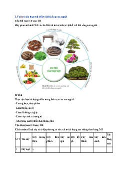 Giải sách giáo khoa môn Khoa học tự nhiên lớp 6 Bài 20: Vai trò của thực vật trong đời sống và trong tự nhiên | Sách Cánh Diều