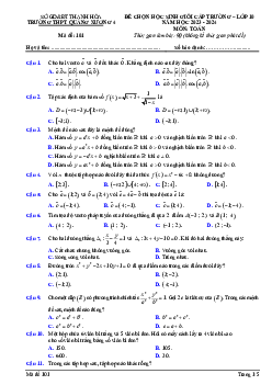 Đề thi học sinh giỏi Toán 10 năm 2023 – 2024 trường THPT Quảng Xương 4 – Thanh Hóa