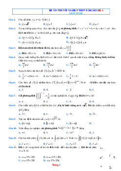 Bộ đề thi thử tốt nghiệp THPT 2023 môn Toán (có lời giải chi tiết)