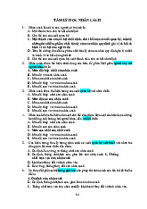 Trắc nghiệm môn Tâm lý học - Tâm lý học nhân cách | Đại học Y Dược Huế