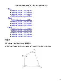 Vở bài tập Toán lớp 4 trang 124 Bài 35: Ôn tập hình học Kết nối tri thức