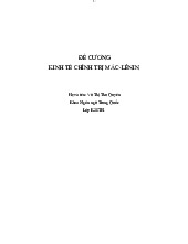 Đề cương môn Kinh tế chính trị - Kinh tế chính trị | Trường Đại học Mở Hà Nội