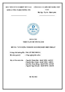 Báo cáo thực tập chuyển ngành - Xây dựng Website bán phụ kiện điện thoại | Học viện Nông nghiệp Việt Nam