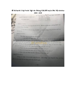 Đề thi học kì 1 lớp 9 môn Ngữ văn Phòng GD&ĐT huyện Phù Mỹ năm học 2018 - 2019