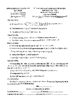 Đề thi chọn HSG cấp huyện Toán 8 năm 2019 – 2020 phòng GD&ĐT Lục Ngạn – Bắc Giang