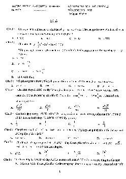 Bài kiểm tra số 2 Toán 12 năm học 2018 – 2019 trường THPT Quang Trung – Đống Đa