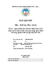 Quan điểm của triết học Mác Lênin về tri thức vai trò của tri thức và sự vận dụng quan điểm đó trong nghiên cứu học tập của sinh viên | Bài tập lớn môn triết học mác - lênin