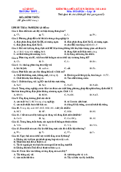 Đề 3: Đề thi giữa HK2 môn hóa 10 năm 2022 (có đáp án)