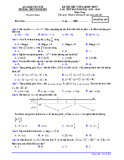 Đề thi thử tốt nghiệp THPT 2020 môn Toán lần 2 trường THPT Kim Liên – Hà Nội