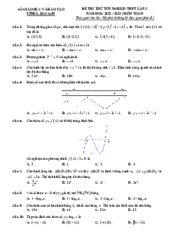 Đề thi thử THPT Quốc gia năm 2023 môn Toán lần 1 Sở GD&ĐT Lạng Sơn (có lời giải)