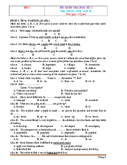 TOP 10 đề thi học kỳ 1 môn Tiếng Anh 10 (có đáp án)