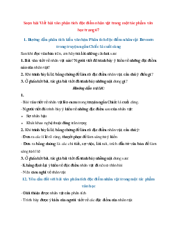 Soạn bài Viết bài văn phân tích đặc điểm nhân vật trong một tác phẩm văn học trang 67 | Ngữ Văn 7 Chân Trời Sáng Tạo tập 1