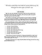 Tiểu luận Đồ án cuối kỳ: Phân tích thiết kế hệ thống phần mềm quản lý khách sạn | Trường Đại học Công nghệ thông tin và Truyền thông Việt Hàn, Đại học Đà Nẵng