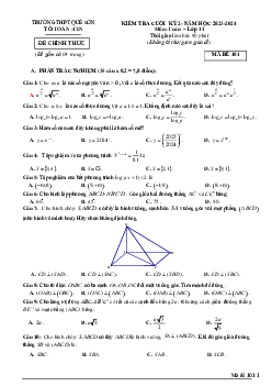 Đề cuối kỳ 2 Toán 11 năm 2023 – 2024 trường THPT Quế Sơn – Quảng Nam