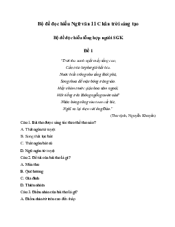 Bộ đề đọc hiểu Ngữ văn 11 Chân trời sáng tạo