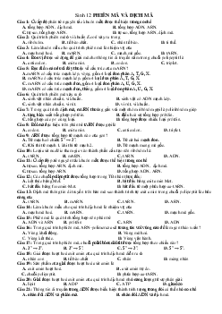Bài tập trắc nghiệm phiên mã và dịch mã