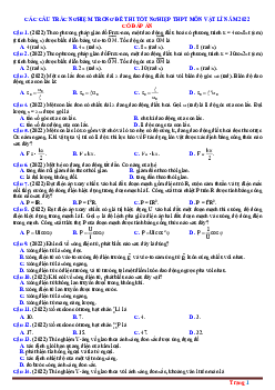 TOP 100 câu trắc nghiệm trong đề thi tốt nghiệp THPT 2022 môn Vật lí theo từng dạng (có đáp án)