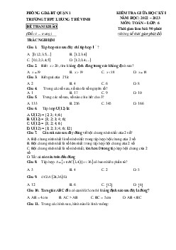 Đề tham khảo giữa học kỳ 1 Toán 6 năm 2022 – 2023 THCS Lương Thế Vinh – TP HCM