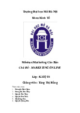 Đề tài: Khủng hoảng truyền thông trong Marketing Căn Bản môn Marketing căn bản | Trường đại học Mở Hà Nội