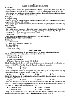 Bài 23: Điện trở. Định luật Ôm | Giáo án Vật Lí 11 Kết nối tri thức