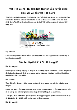 Vật lí 10 Bài 10: Ba định luật Newton về chuyển động - Chân trời sáng tạo