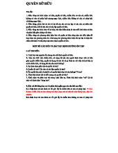 CAU HOI VA BAI TAP VE QUYEN SO HUU: HOCHAT PHAP LY VA THUC TIEN