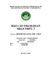 Báo cáo tại đơn vị Resort Hải Long Mộc Châu | Môn Tham quan nhận thức - Đại học Tài nguyên và Môi trường Hà Nội