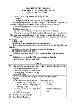 Giáo án Tiếng Việt 2 sách Chân trời sáng tạo Học kì 2 | Tuần 20 tiết 7
